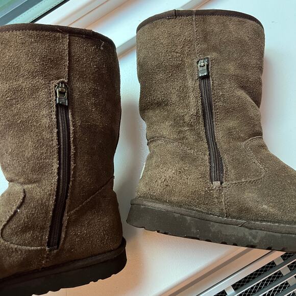 Ugg Australia Zip Tall Boots Sheepskin Girls Youth Size 4 / Size 5.5 - 6 W - Picture 5 of 8